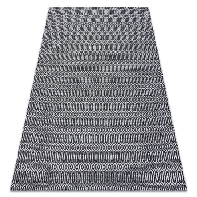 Matta CASA ECO SISAL Boho öglor 22075 svart / grå, återvunnen matta, 114x170 cm
