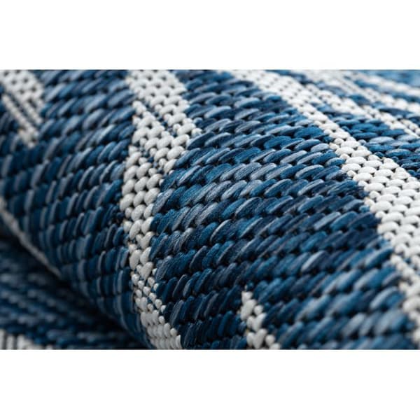 Matta SISAL SION Löv 22151 Flat vävd ecru / mörkblå, 120x170 cm