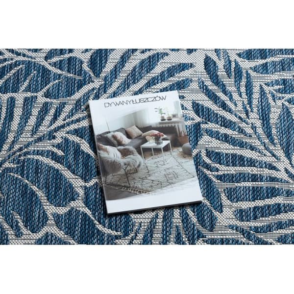 Matta SISAL SION Löv 22151 Flat vävd ecru / mörkblå, 120x170 cm