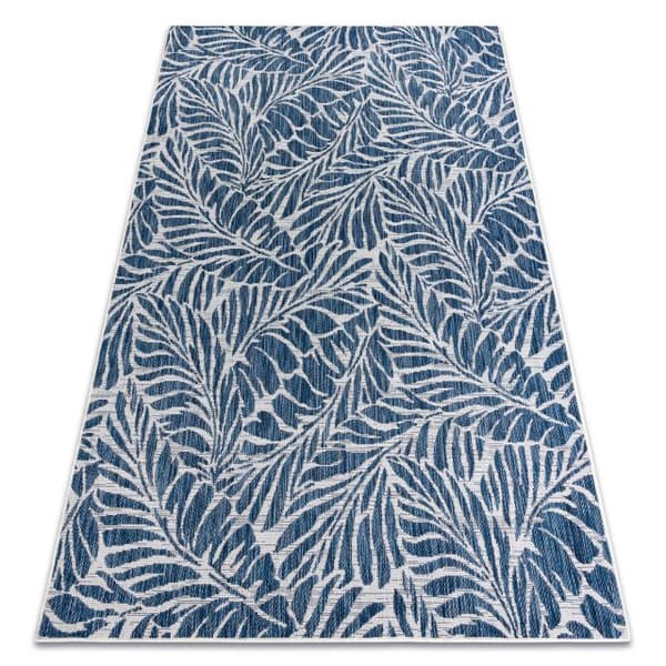 Matta SISAL SION Löv 22151 Flat vävd ecru / mörkblå, 120x170 cm