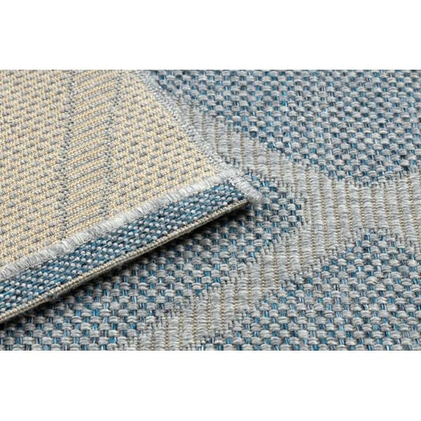 Matta HOUSE SISAL 40345 gitter, Platt vävd, ullaktig effekt grå / blå, 140x190 cm