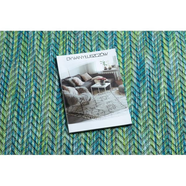 Modern FISY matta SISAL 20776 sicksack, melange blå, 80x150 cm