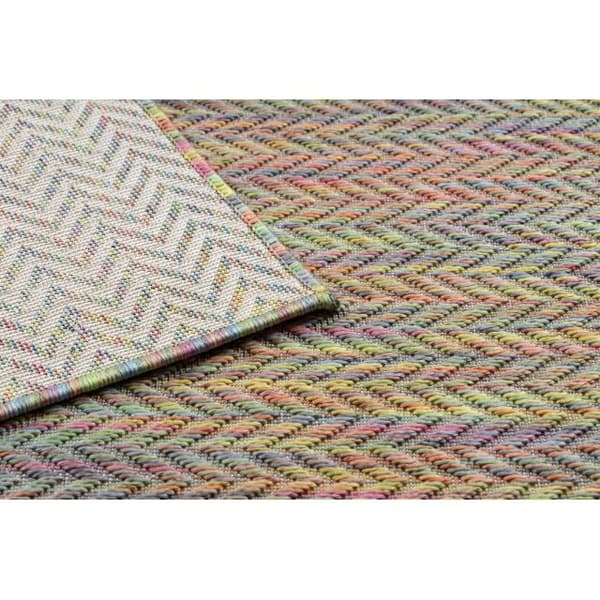 Modern FISY matta SISAL 20776 sicksack, melange regnbågefärgad, 80x150 cm
