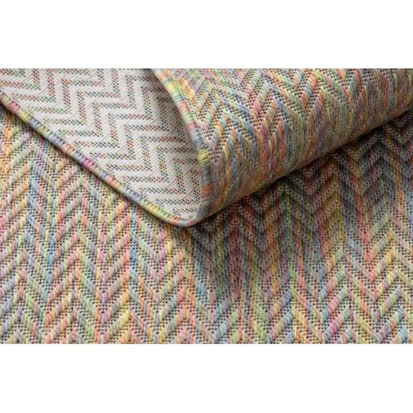 Modern FISY matta SISAL 20776 sicksack, melange regnbågefärgad, 80x150 cm