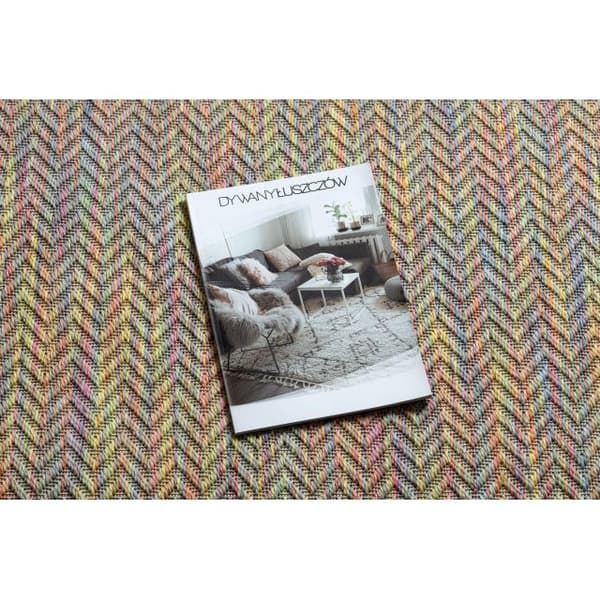 Modern FISY matta SISAL 20776 sicksack, melange regnbågefärgad, 80x150 cm
