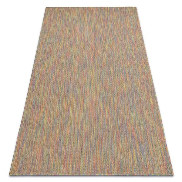 Modern FISY matta SISAL 20776 sicksack, melange regnbågefärgad, 80x150 cm