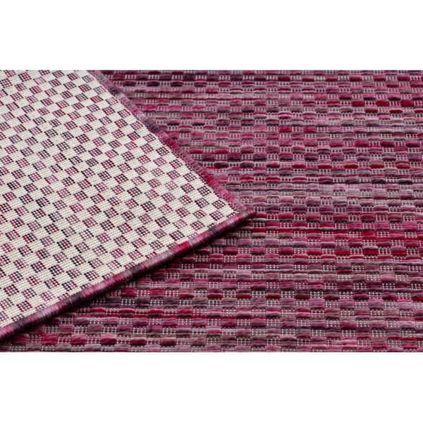 Modern FISY matta SISAL 20774 Kvadrater, melange rosa, 140x190 cm