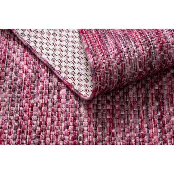 Modern FISY matta SISAL 20774 Kvadrater, melange rosa, 140x190 cm