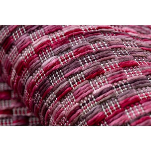 Modern FISY matta SISAL 20774 Kvadrater, melange rosa, 140x190 cm