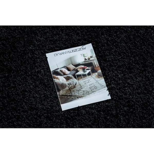 Tæppe, Fortovet SOFFI shaggy 5cm sort - ind i køkkenet, til gangen, til korridoren, 60x300 cm