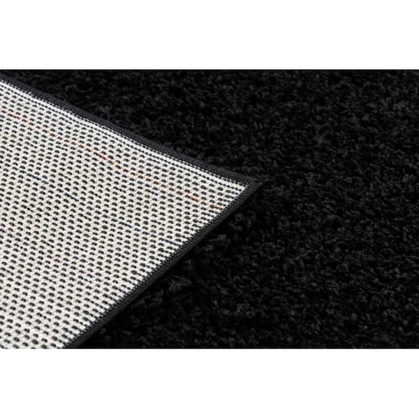 Tæppe, Fortovet SOFFI shaggy 5cm sort - ind i køkkenet, til gangen, til korridoren, 80x250 cm