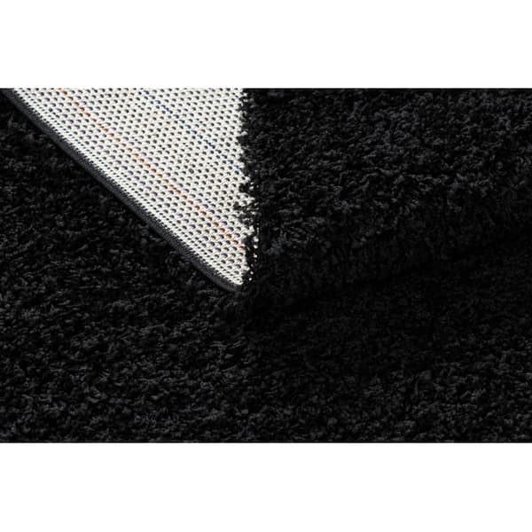 Tæppe, Fortovet SOFFI shaggy 5cm sort - ind i køkkenet, til gangen, til korridoren, 80x250 cm
