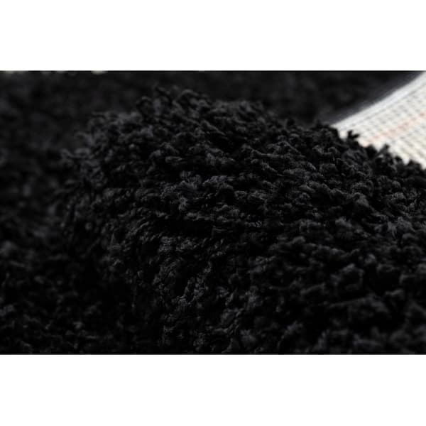Tæppe, Fortovet SOFFI shaggy 5cm sort - ind i køkkenet, til gangen, til korridoren, 80x250 cm