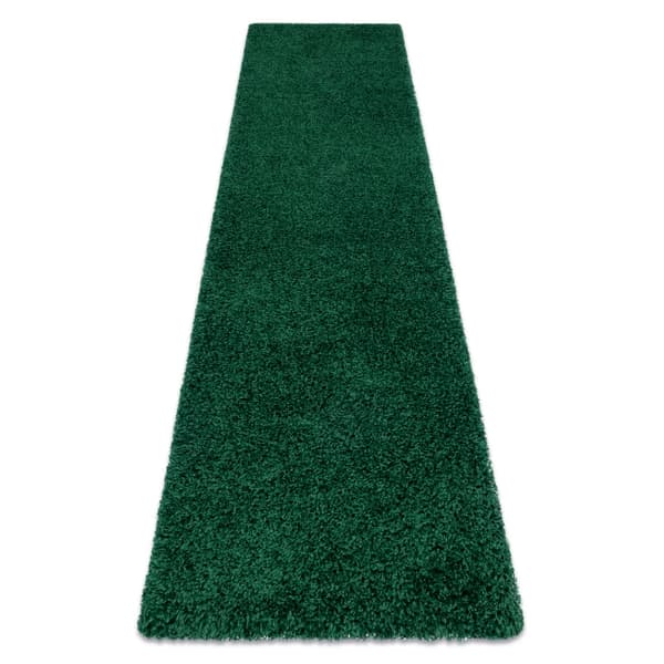 Tæppe, Fortovet SOFFI shaggy 5cm flaske grønt - ind i køkkenet, til gangen, til korridoren, 80x250 cm
