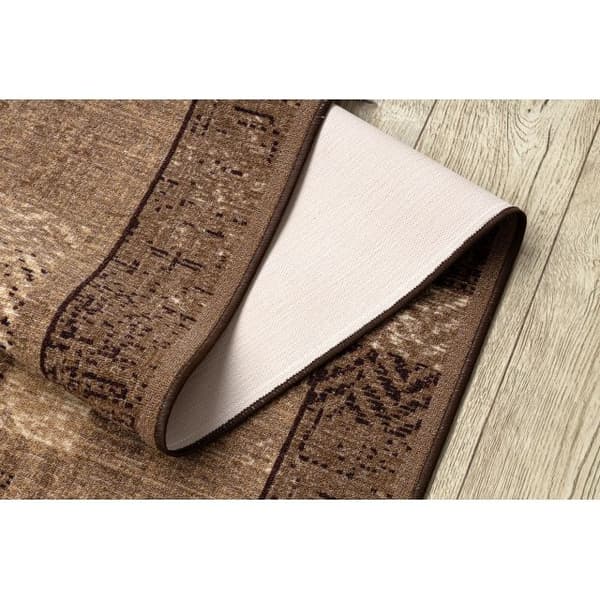 Gångmatta halkskydd ESSENZA gummi beige 100 cm, 100x330 cm
