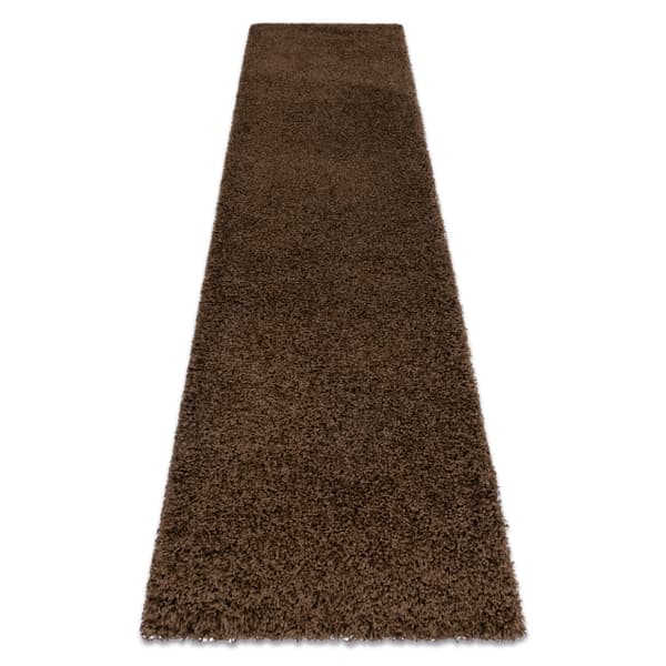 Tæppe, Fortovet SOFFI shaggy 5cm brun - ind i køkkenet, til gangen, til korridoren, 60x250 cm