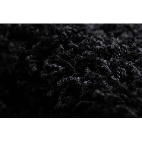 Matto SOFFI pyörä shaggy 5cm musta, cirkel 120 cm
