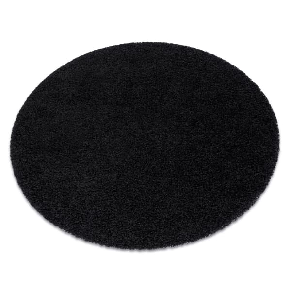 Matto SOFFI pyörä shaggy 5cm musta, cirkel 120 cm
