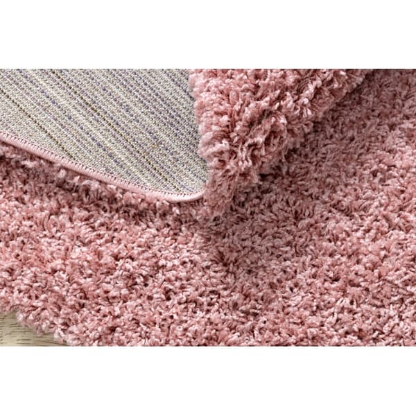 Matta SOFFI cirkel shaggy 5cm rosa, cirkel 80 cm