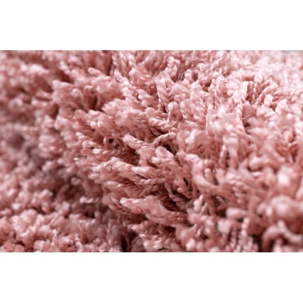 Matta SOFFI cirkel shaggy 5cm rosa, cirkel 80 cm
