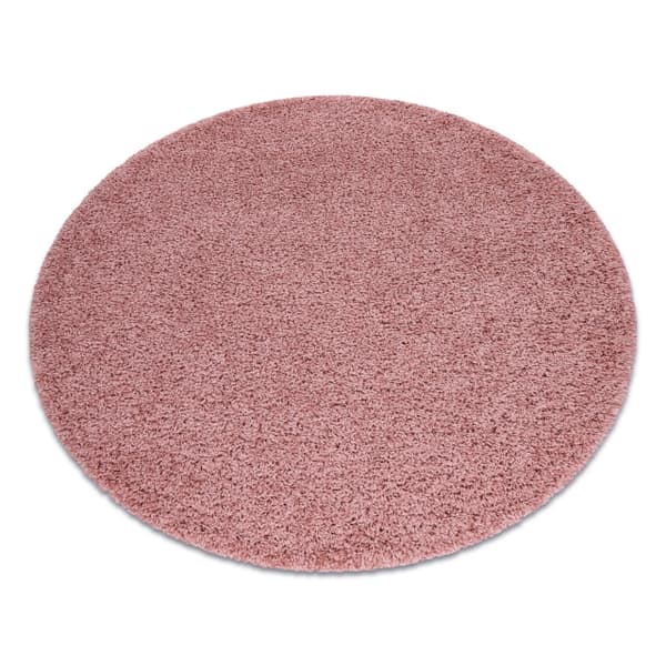 Tæppe SOFFI hjul shaggy 5cm lyserød, cirkel 120 cm