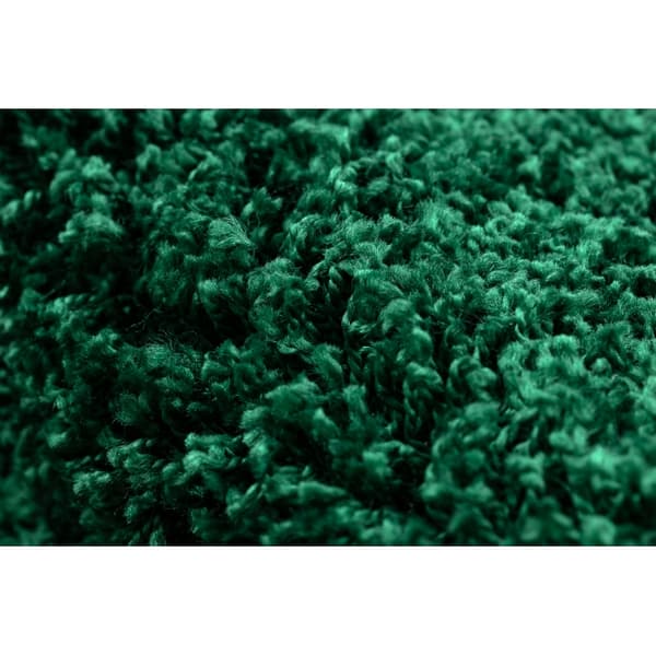 Tæppe SOFFI hjul shaggy 5cm flaske grønt, cirkel 120 cm