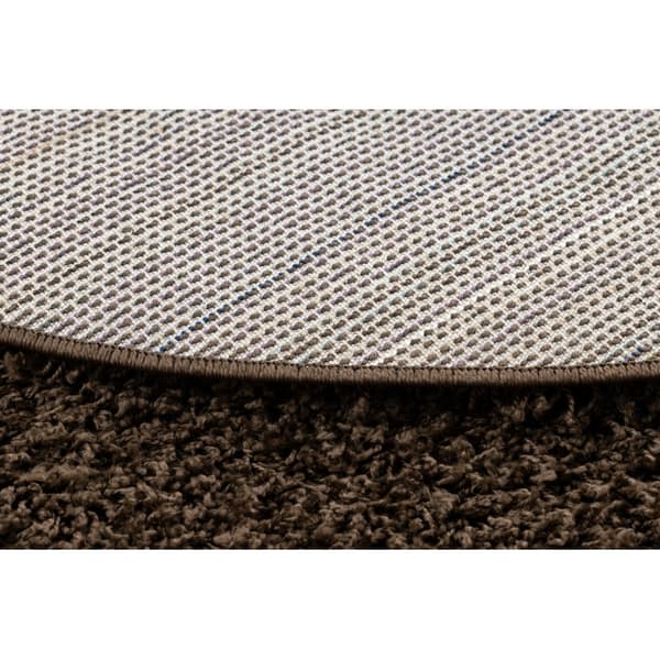 Tæppe SOFFI hjul shaggy 5cm brun, cirkel 120 cm