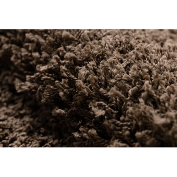 Tæppe SOFFI hjul shaggy 5cm brun, cirkel 120 cm