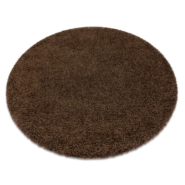 Tæppe SOFFI hjul shaggy 5cm brun, cirkel 120 cm