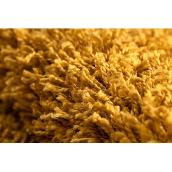 Tæppe SOFFI hjul shaggy 5cm guld, cirkel 100 cm
