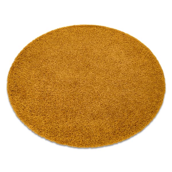 Tæppe SOFFI hjul shaggy 5cm guld, cirkel 100 cm