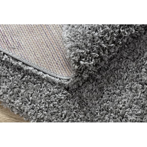 Matta SOFFI cirkel shaggy 5cm grå, cirkel 80 cm