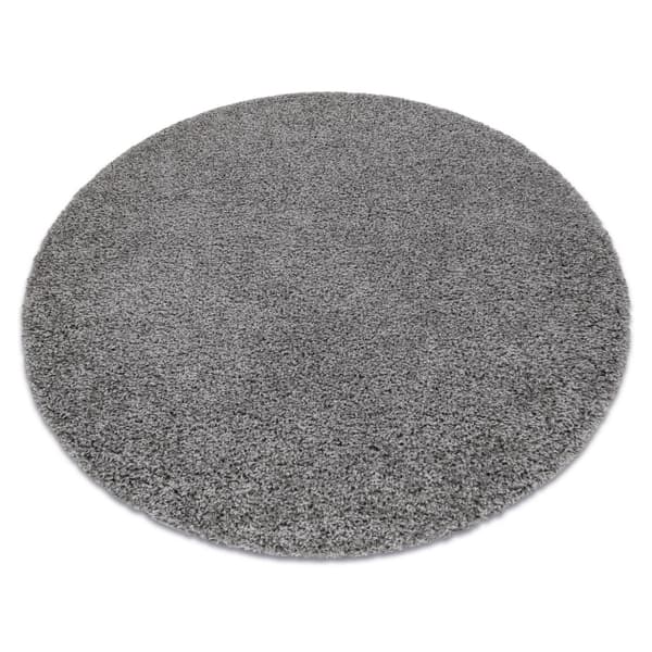Matta SOFFI cirkel shaggy 5cm grå, cirkel 80 cm