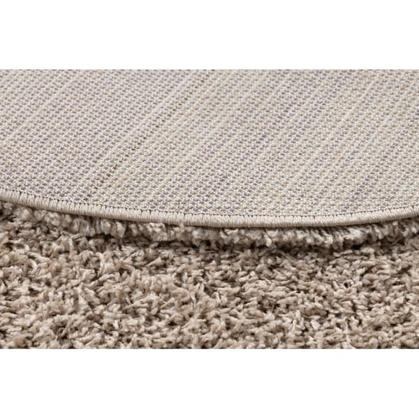 Tæppe SOFFI hjul shaggy 5cm beige, cirkel 120 cm