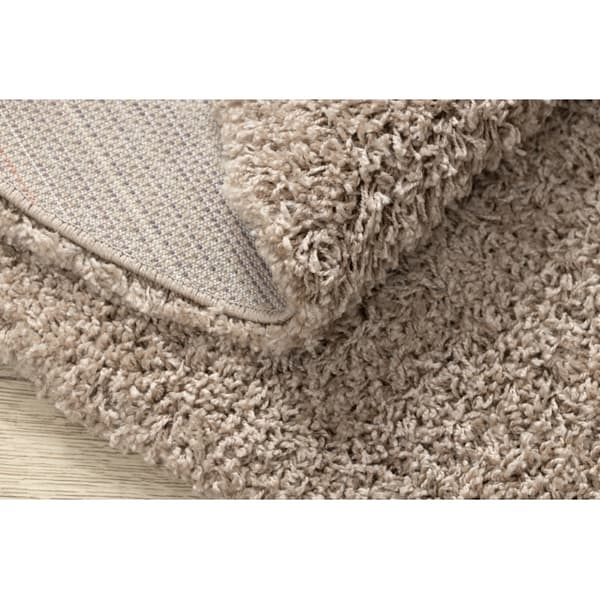 Tæppe SOFFI hjul shaggy 5cm beige, cirkel 120 cm