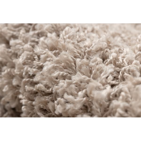 Tæppe SOFFI hjul shaggy 5cm beige, cirkel 120 cm