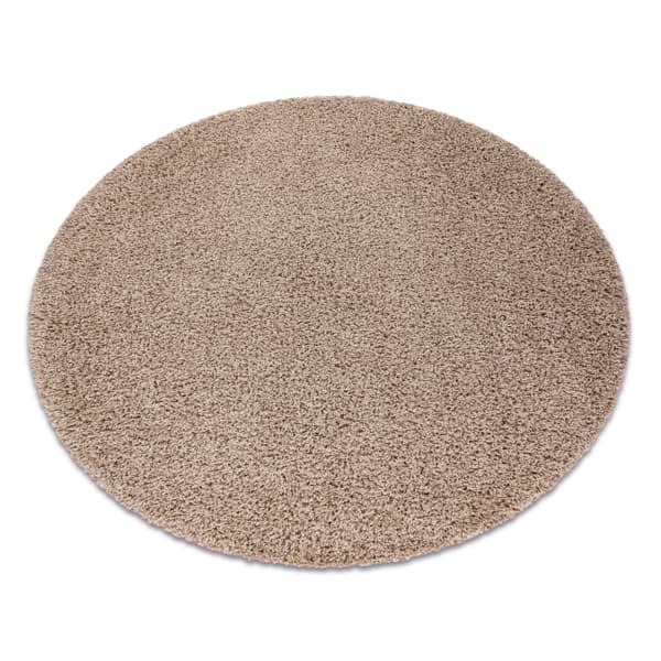 Tæppe SOFFI hjul shaggy 5cm beige, cirkel 120 cm