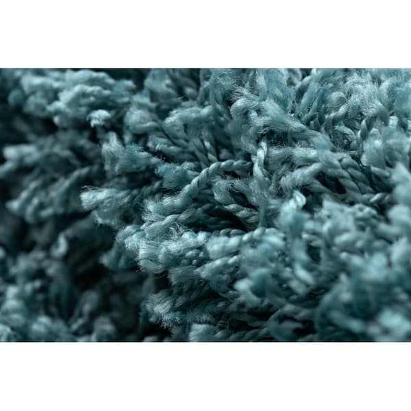 Matta SOFFI cirkel shaggy 5cm blå, cirkel 80 cm