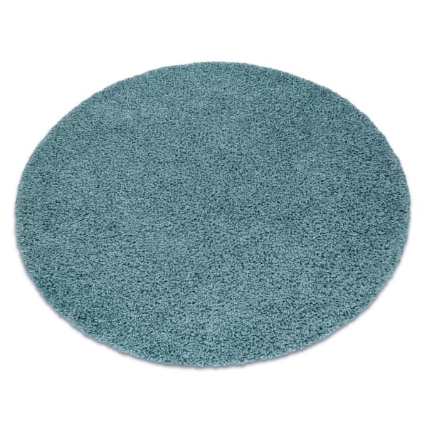 Tæppe SOFFI hjul shaggy 5cm blå, cirkel 120 cm