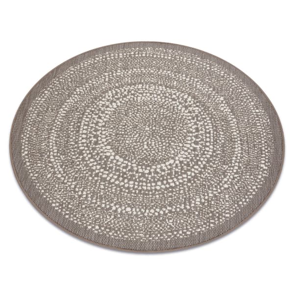 Matta runda FLAT 48834686 SISAL Prickar beige, cirkel 120 cm