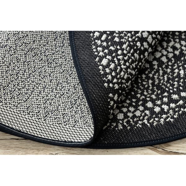 Matta runda FLAT 48834690 SISAL Prickar svart, cirkel 120 cm
