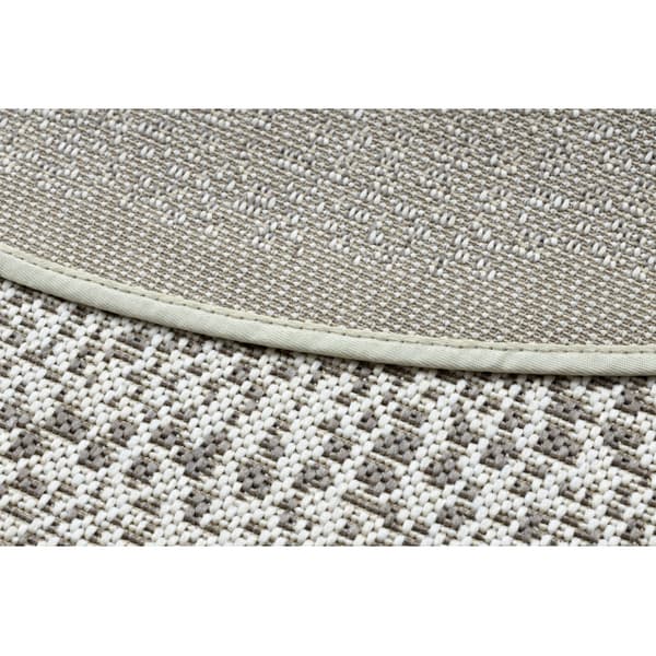 Sisal-hjuletæppe SISAL FLAT 48834866 Prikker, fløde, cirkel 120 cm