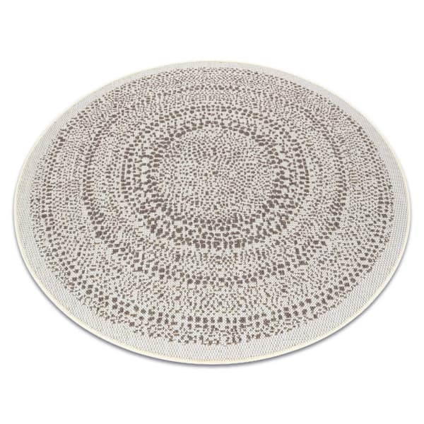 Matta runda FLAT 48834866 SISAL Prickar kräm, cirkel 120 cm