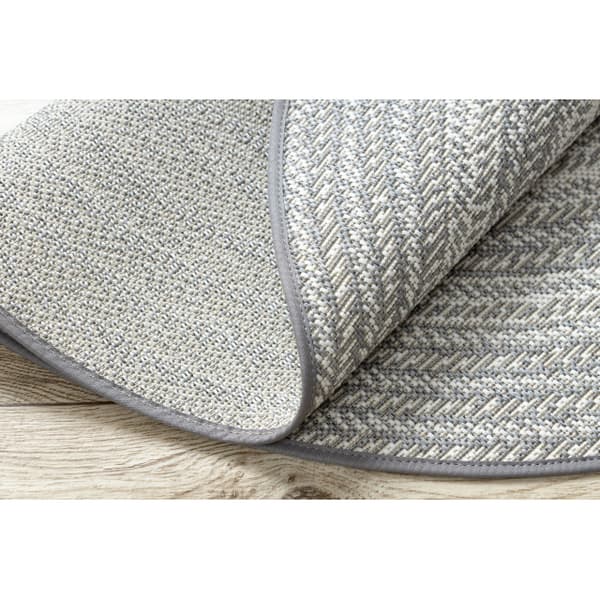 Matta runda FLAT 48837637 SISAL Boho, fläta grå, cirkel 120 cm