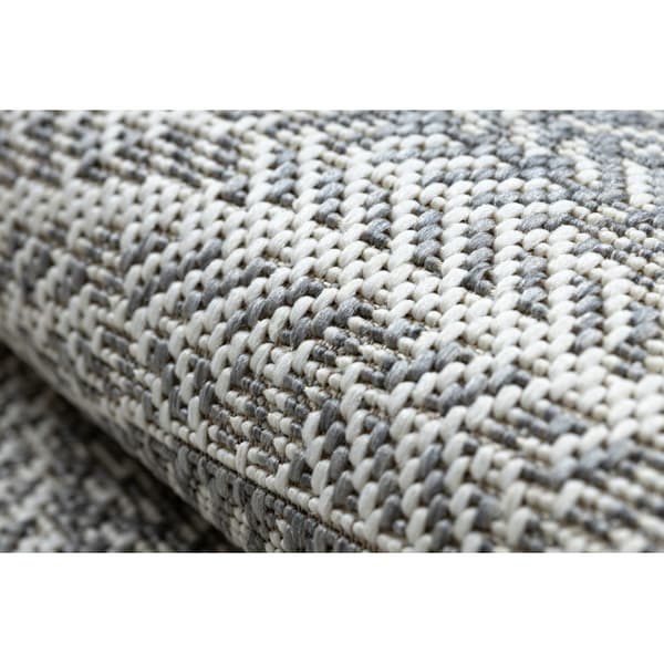 Matta runda FLAT 48837637 SISAL Boho, fläta grå, cirkel 120 cm