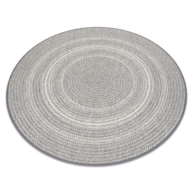 Matta runda FLAT 48837637 SISAL Boho, fläta grå, cirkel 120 cm