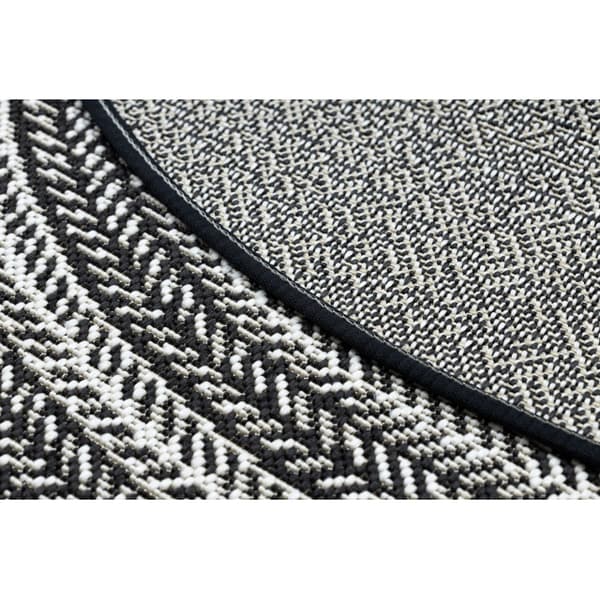 Sisal-hjuletæppe SISAL FLAT 48837690 Boho, fletning, flet sort, cirkel 120 cm