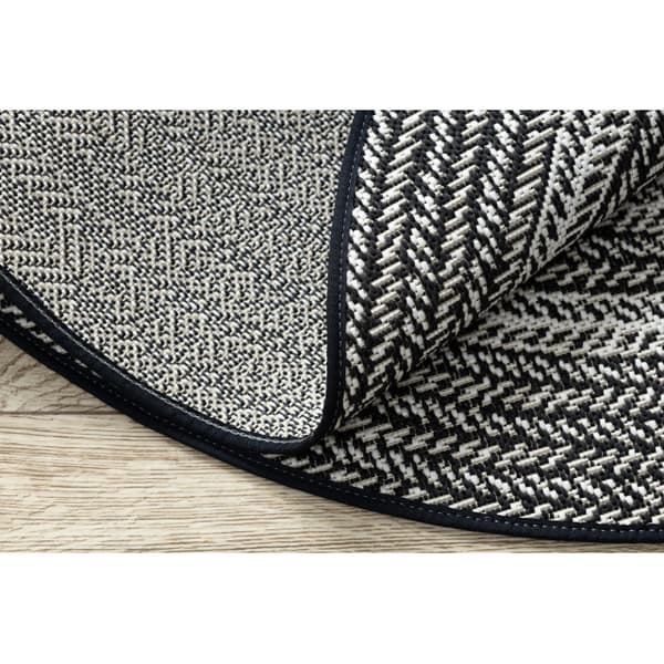 Sisal-hjuletæppe SISAL FLAT 48837690 Boho, fletning, flet sort, cirkel 120 cm