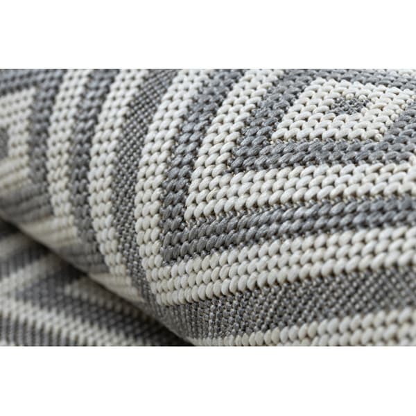 Sisaltæppe SISAL FLAT 48607637 Firkanter, rhomber grå / fløde, 200x290 cm