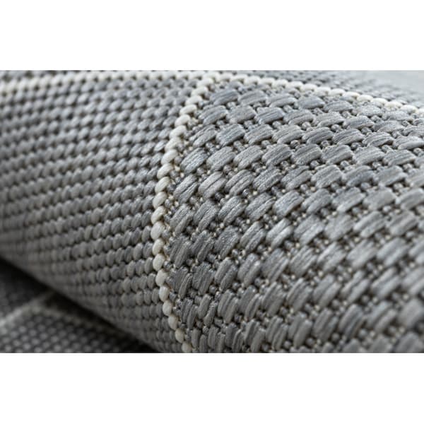 Matta SISAL FLAT 48731637 Kvadrater diamanter, geometrisk grå / kräm, 80x150 cm